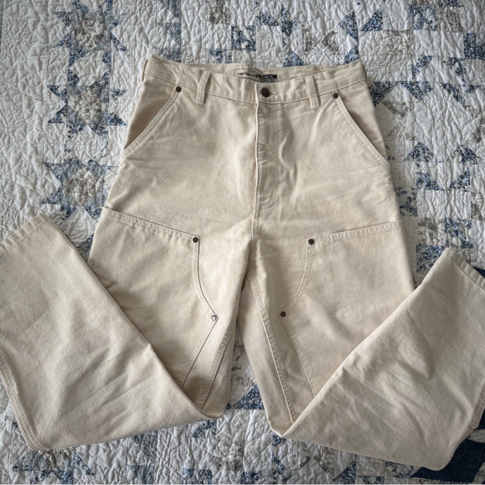 Carhartt Work Pants in Light Cream - Picture 2 of 8